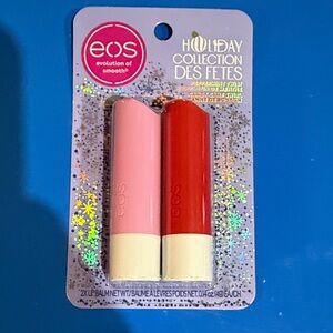 EOS Holiday Collection Lip Balm Duo - Soft Pink and Bold Red